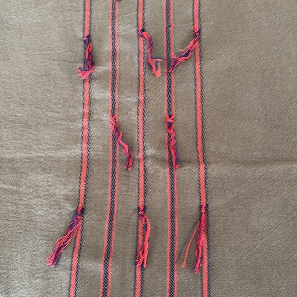 Madewell Olive, orange , navy wrap, scarf NWT - Picture 6 of 8